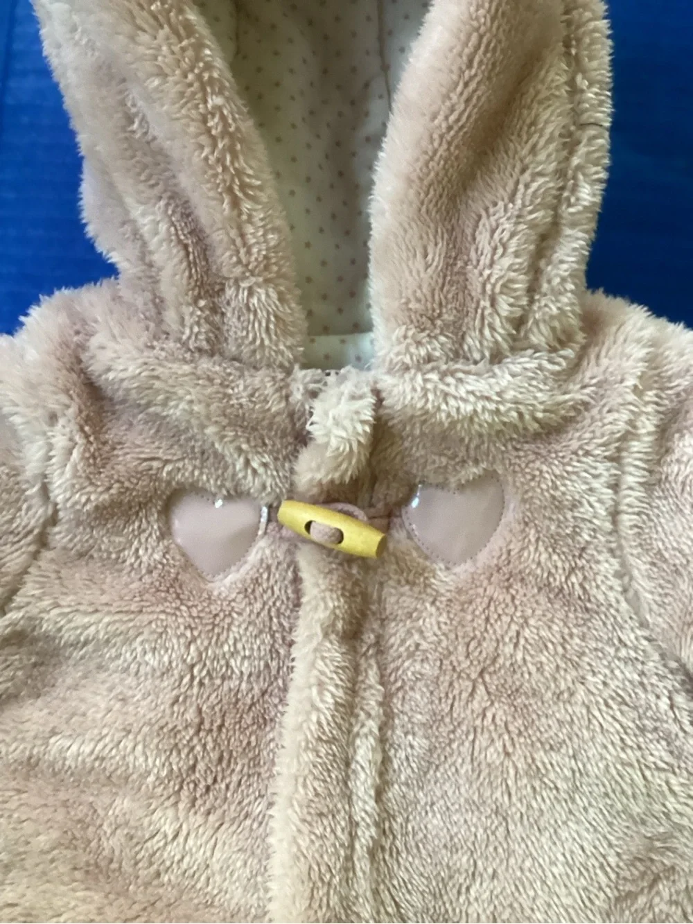 Wippette Plush Bear Hooded Footie in Light pink, size 0/3 months